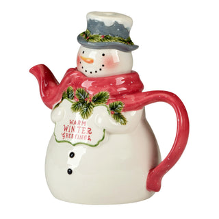 Snowman Greetings 3-D Holiday Teapot – Pour warmth and cheer into every gathering with this happy snowman teapot that brightens your winter table 34 oz