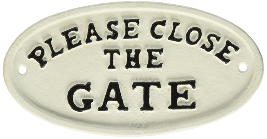 Abbott Collection  Oval "Close the Gate" Sign