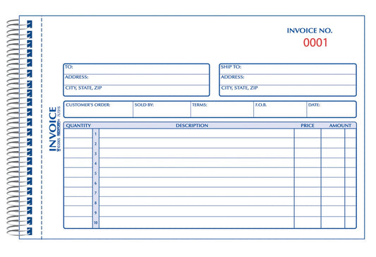 REDIFORM Silver Standard Invoice Book, Wirebound, Numbered, 5.5 x 7.875 Inches, 50 Duplicates (7L721S)