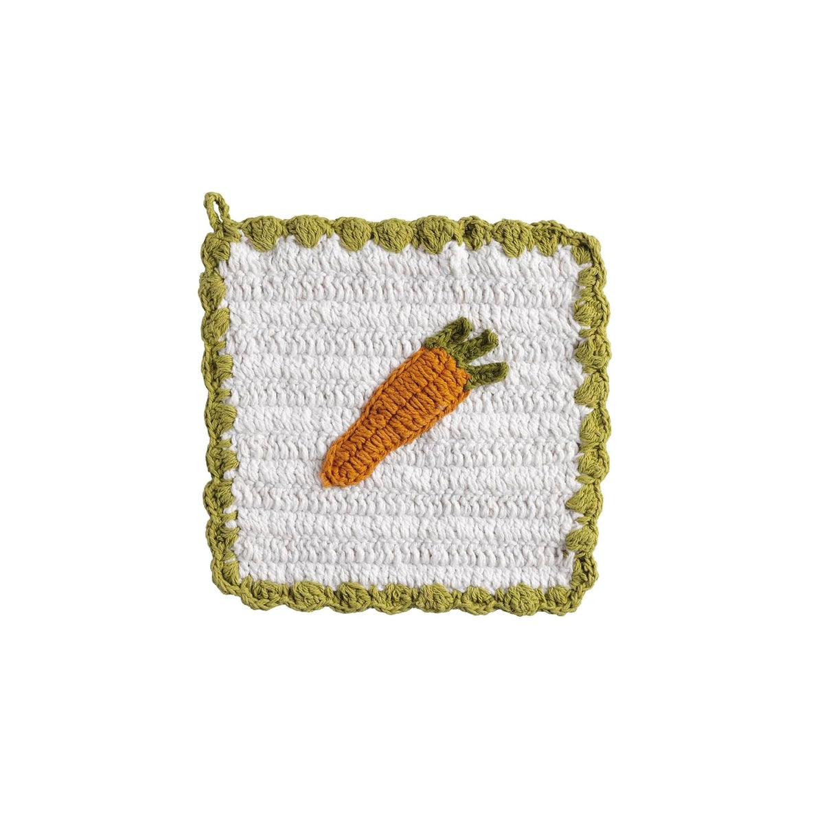 Mud Pie Pot Holder, 8" x 8", Orange Carrot