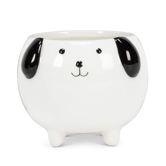 Abbott Collection  27-MINIKIN-355 Sm Dog on Legs Planter-3" H, 3 inches H, White