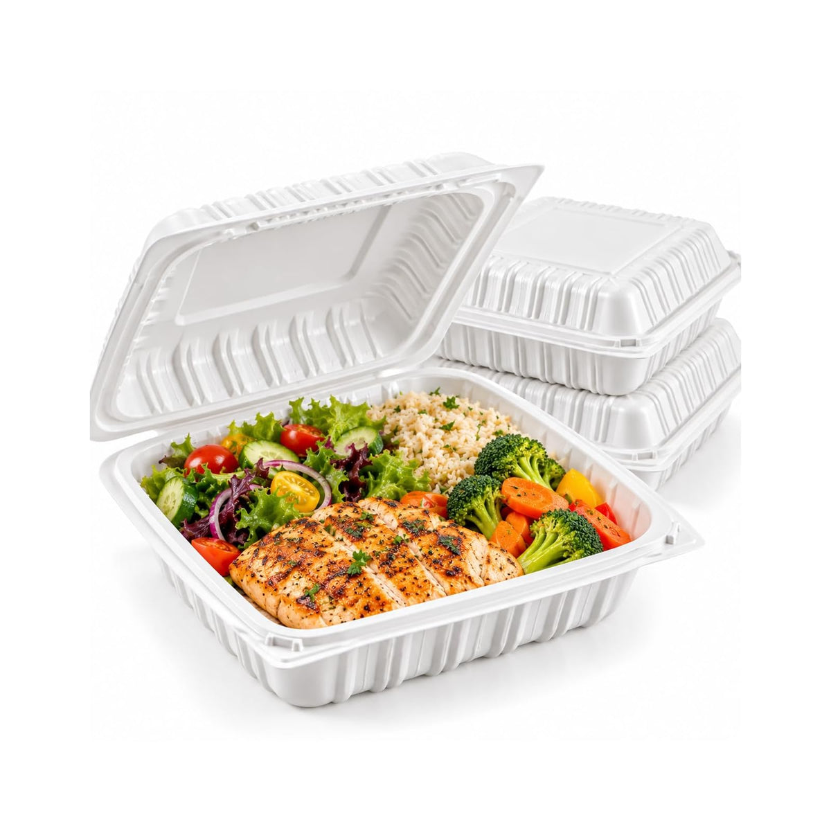 ProTakeOut Food Storage Container, 8 x 8 inches, White