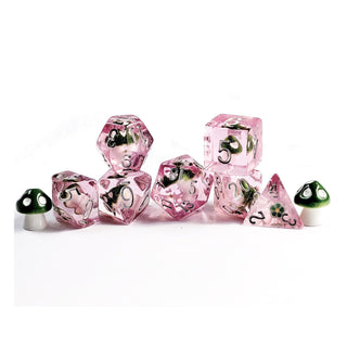 BESCON DICE Game Dice, Pink Set (Green Mushroom)