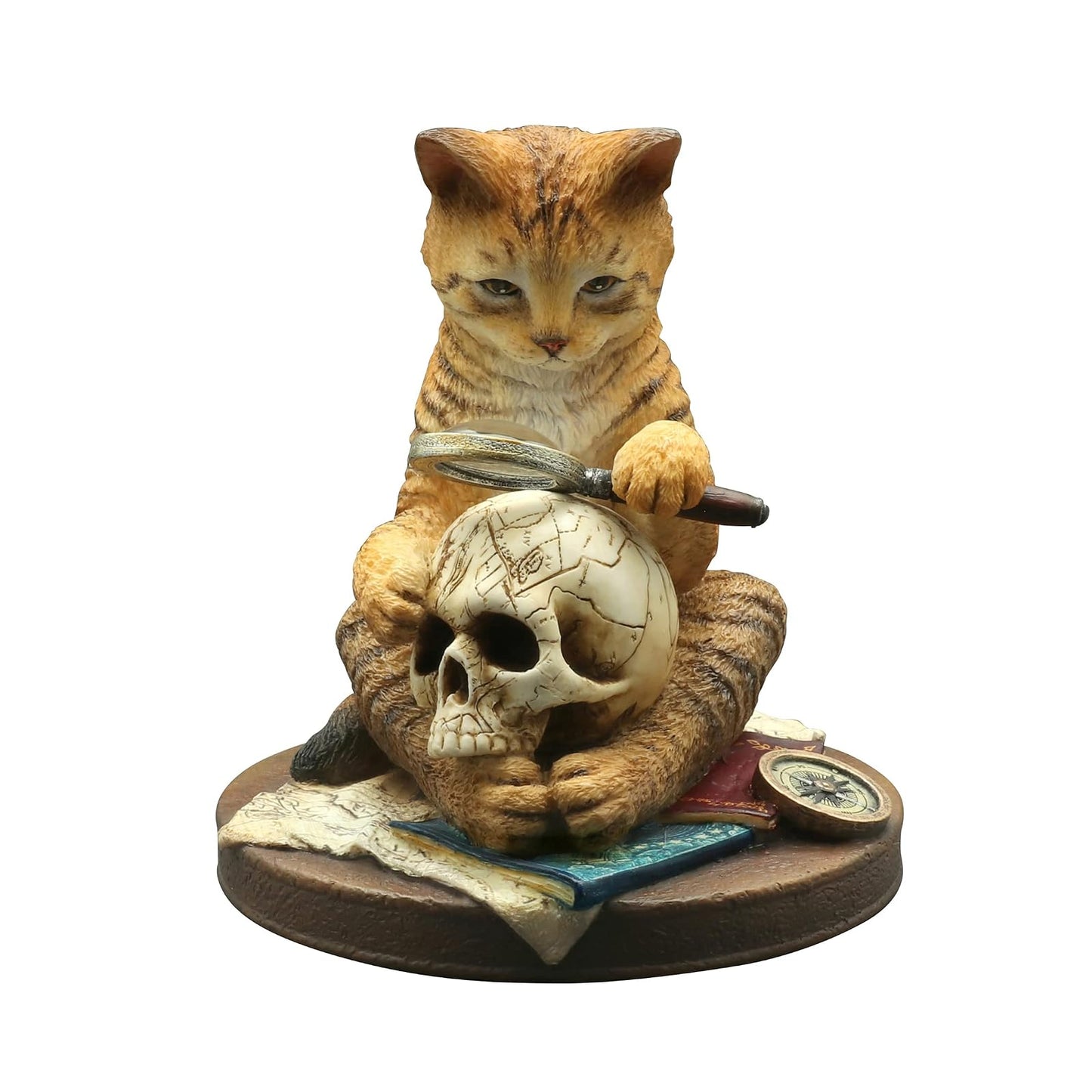 Veronese Design 4 1/2 Inch A Real Head Scratcher Cat Private Investigator Resin Hand Painted Statue