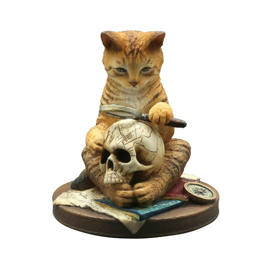 Veronese Design 4 1/2 Inch A Real Head Scratcher Cat Private Investigator Resin Hand Painted Statue