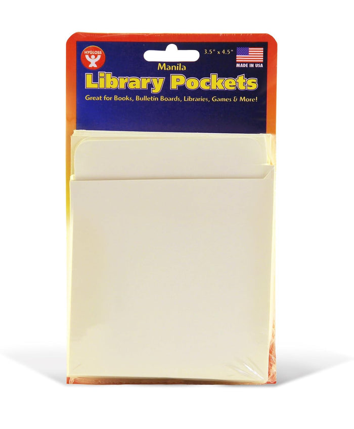 Hygloss Products Manila Library Pockets  Self Adhesive Pocket Envelopes  4.5 x 3.5 Inches, 50 Pack