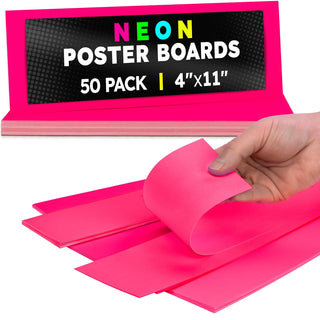 Hygloss Card Stock, 4 x 11-Inch, Neon Pink