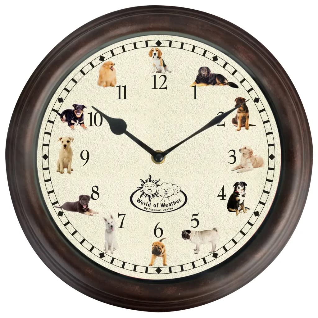 Fallen Fruits Esschert Design World of Weather Dog Breeds Indoor Wall Clock 12"