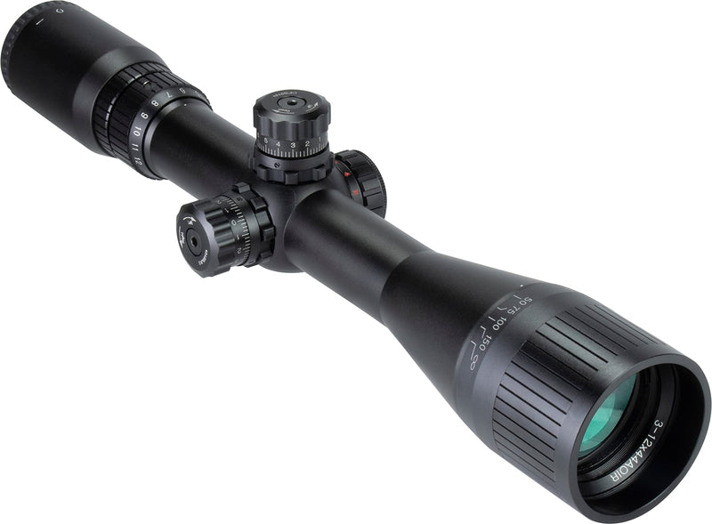 BARSKA AC13544 Varmint 3-12x44 Rifle Scope Illuminated Red/Green Mil Dot Reticle Adjustable Objective