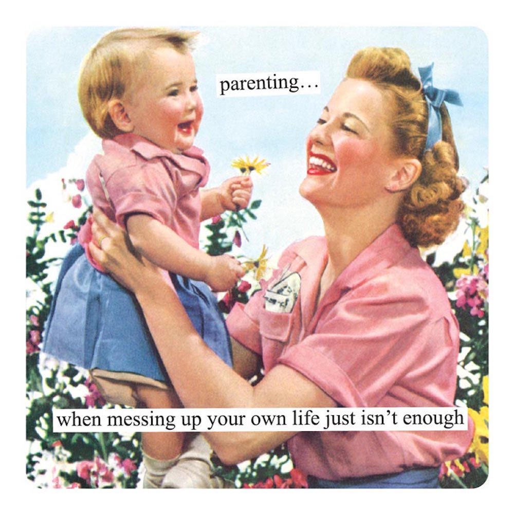 Anne Taintor Square Refrigerator Magnet - Parenting