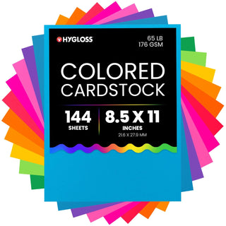 Hygloss Card Stock, 8.5 x 11 Inch, 12 Assorted Colors