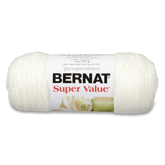 Spinrite Yarns (CA) Bernat Super Value Yarn, 7 oz, Gauge 4 Medium Worsted, Winter White