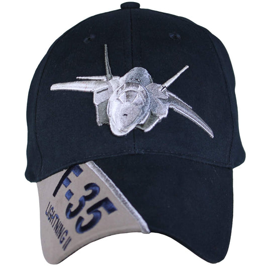 Air Force USAF 'F-35 Lightning II' Embroidered Ball Cap,Navy Blue,Adjustable