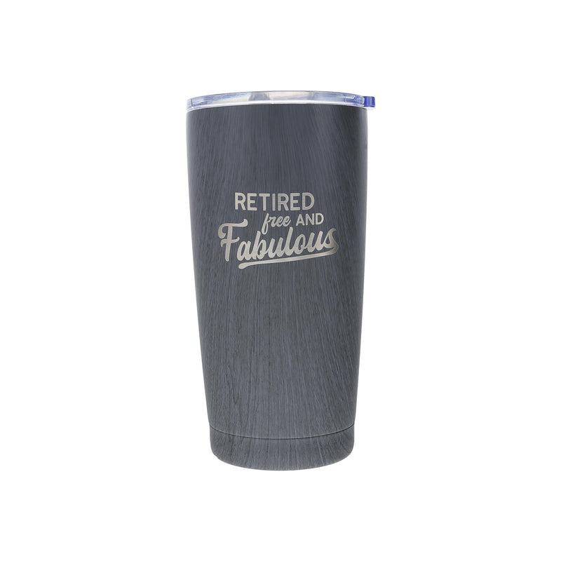 Pavilion - Retired Free And Fabulous - 20 Oz 592 mL Travel Tumbler Coffee Mug Tea Cup Drinkware With Slide Open Lid Women For Her Men For Him Retiring Retirement Coworker Present Gift