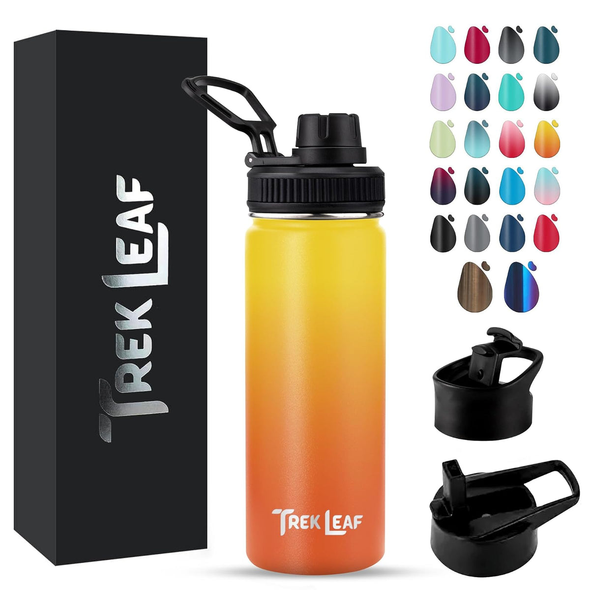 Trek Leaf Bottle, 18 Ounces, Sunrise