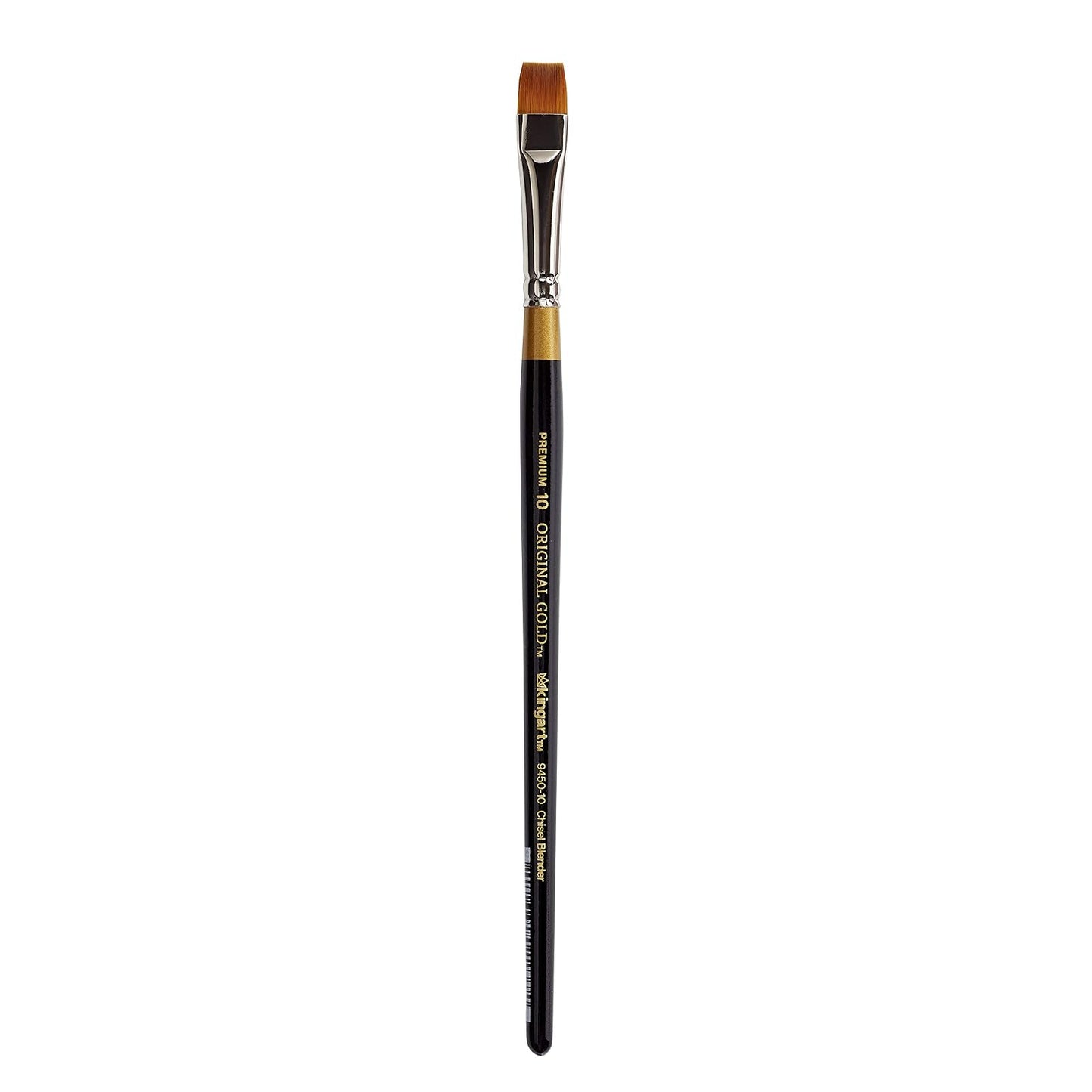 KingArt Original Gold 9450 Series , Premium Artist Brush, Golden TAKLON Chisel Blender-Size: 10