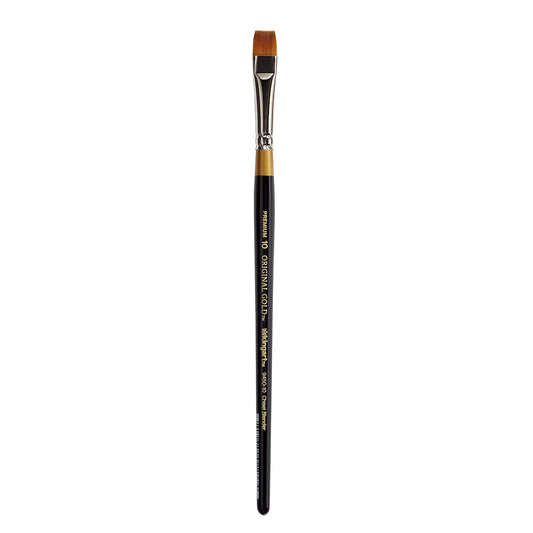 KingArt Original Gold 9450 Series , Premium Artist Brush, Golden TAKLON Chisel Blender-Size: 10