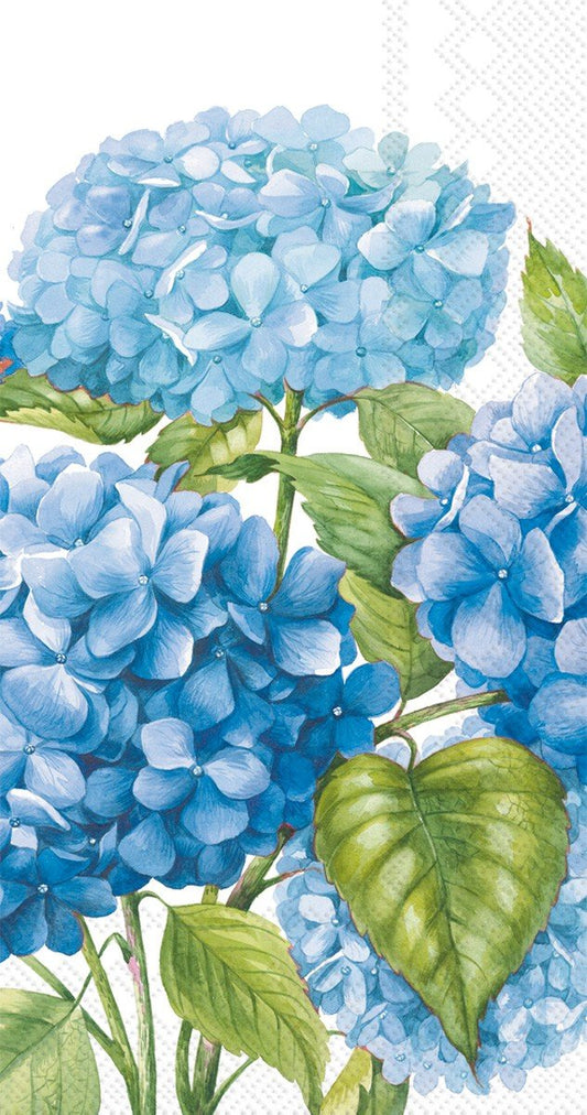Boston International Ideal Home Range 16-Count 3-Ply Paper Guest Towel Napkins, Blue Sea of Pink Blossoms