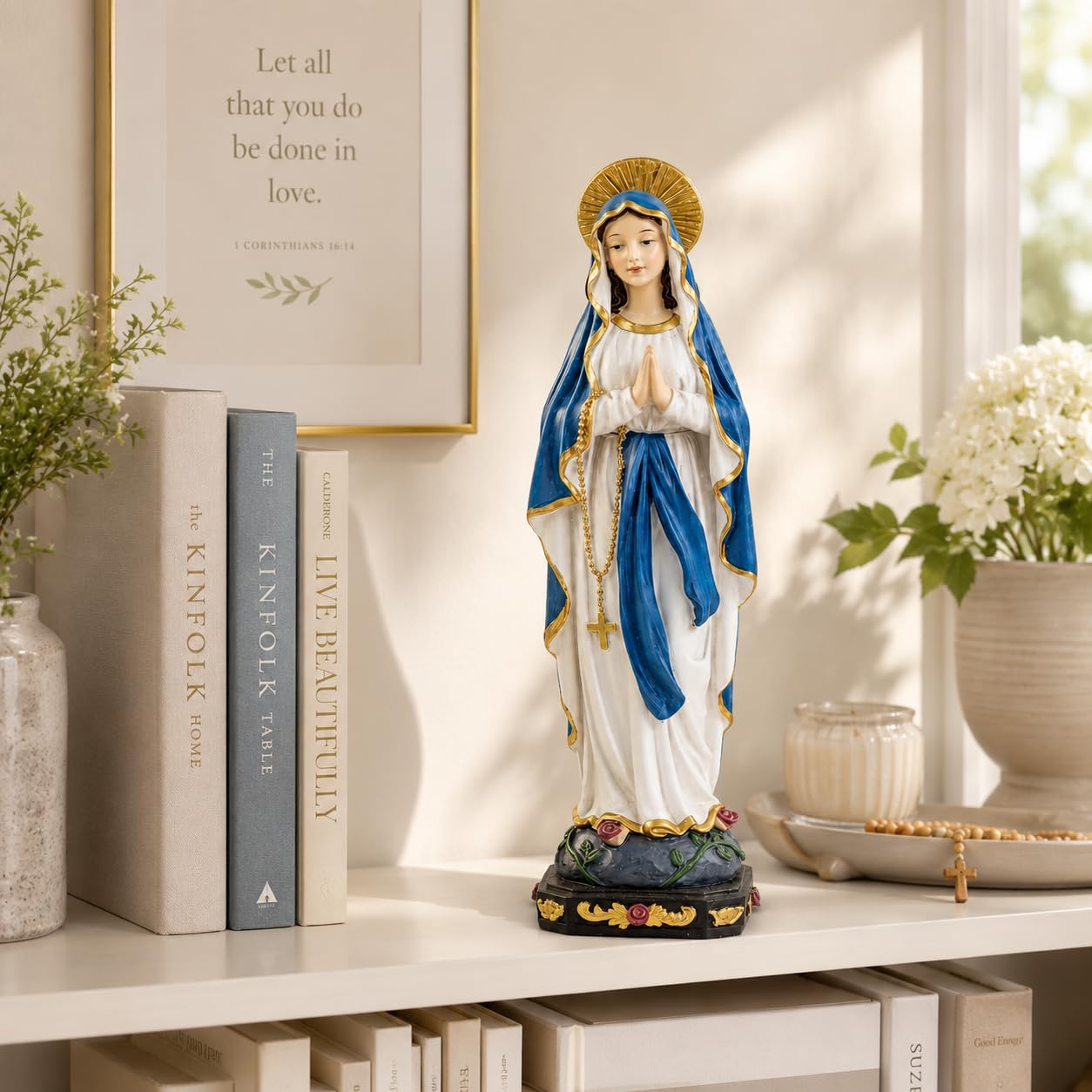 Comfy Hour 9 Inch Virgin Mary Statue, Praying Madonna Figurine, 1 Unit