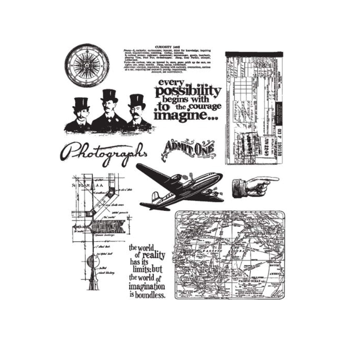 Stampers Anonymous Rubber Stamp, 7 x 0.25 inches, Multi-colored