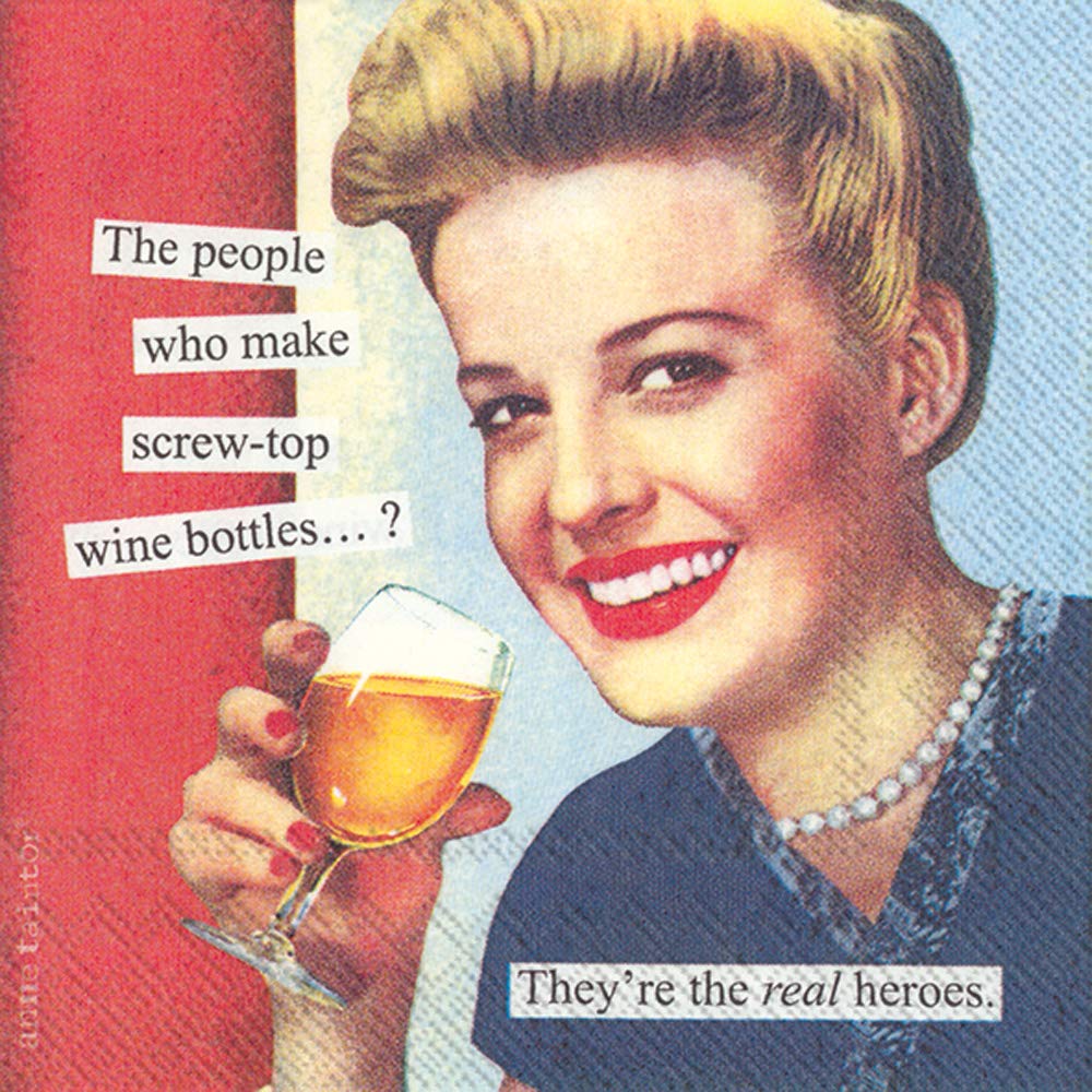Boston International IHR Anne Taintor Cocktail Beverage Paper Napkins, 5 x 5-Inches, Screw Top