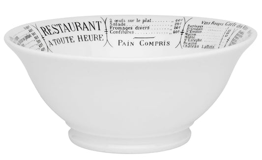 Pillivuyt Brasserie 2-1/2 Cup Porcelain Footed Salad Bowl