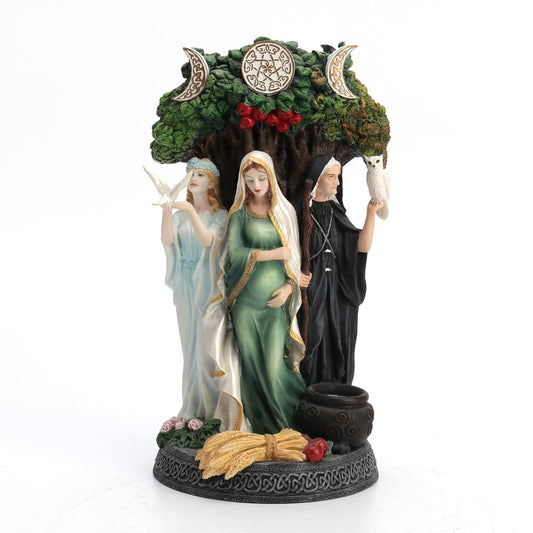 Unicorn Studio Resin Statues Danu Irish Triple Goddess Of The Tuatha De Danann Statue 6 X 10.5 X 5 Inches