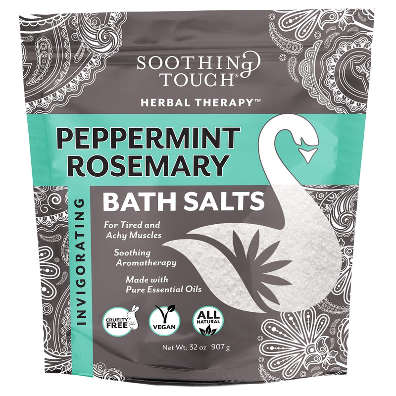 Soothing Touch Peppermint Rosemary Invigorating Bath Salts Pouch, 32 Oz