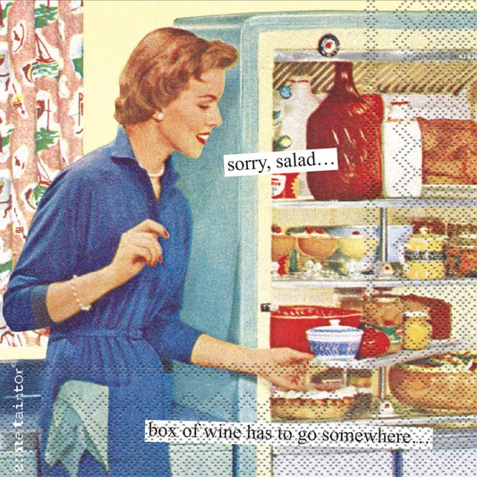 Boston International Anne Taintor Cocktail Beverage Paper Napkins, 5 X 5-Inches, Box Of Wine