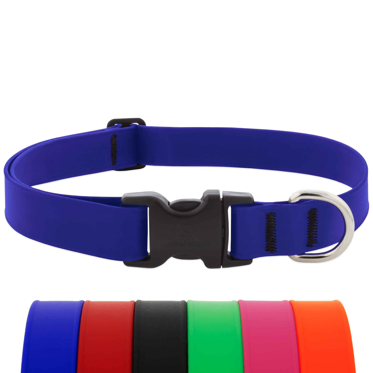 LupinePet Animal Collar, Medium: Adjusts from 12 to 20 in, 1-in wide, True Blue