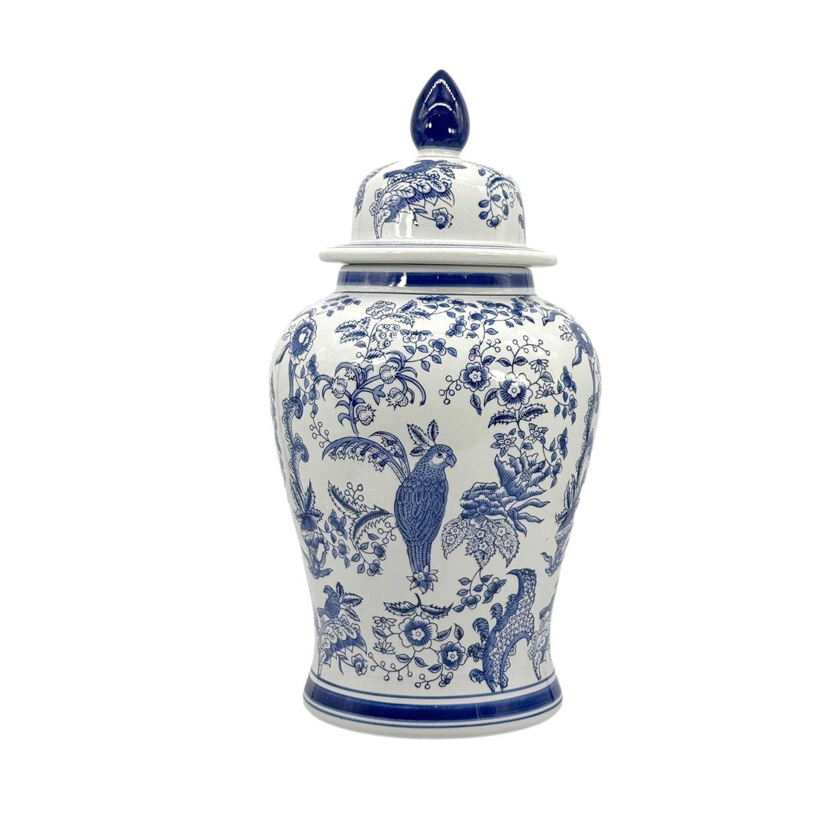 Galt International Jar, 640 Ounces, Blue & White Parrot