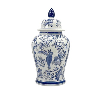 Galt International Jar, 640 Ounces, Blue & White Parrot