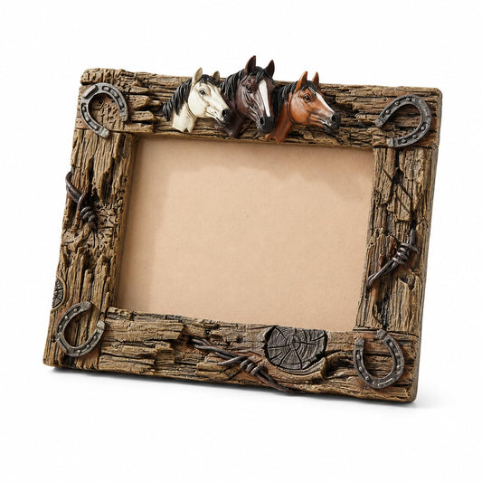 Comfy Hour 10.7 Inch Horse Picture Frame, Western Photo Frame