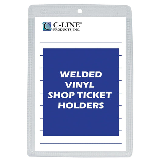 C-Line Vinyl Shop Ticket Holders, Both Sides Clear, 6 x 9 Inches, 50 per Box (80069)