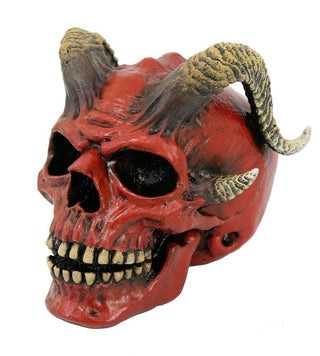 Pacific Trading Giftware Red Devil Horned Skull Figurine Collectible Tabletop Dark Fantasy Accent 5 inch Tall