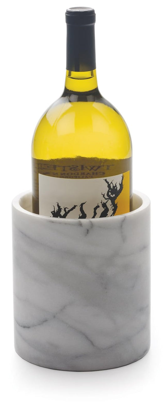 RSVP International Cooler & Kitchen Holder | Doubles as Tool Crook or Wine Chiller, 5.5" x 6.25", White Marble