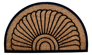 Imports Decor Half-round Rubber Back Coir Doormat, Sunrise, 18-Inch by 30-Inch