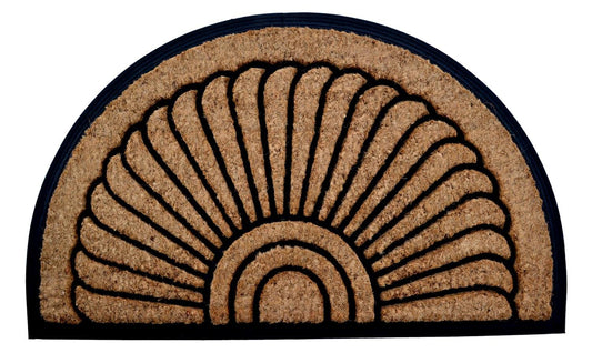 Imports Decor Half-round Rubber Back Coir Doormat, Sunrise, 18-Inch by 30-Inch