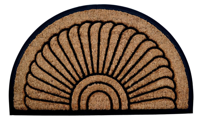 Imports Decor Half-round Rubber Back Coir Doormat, Sunrise, 18-Inch by 30-Inch