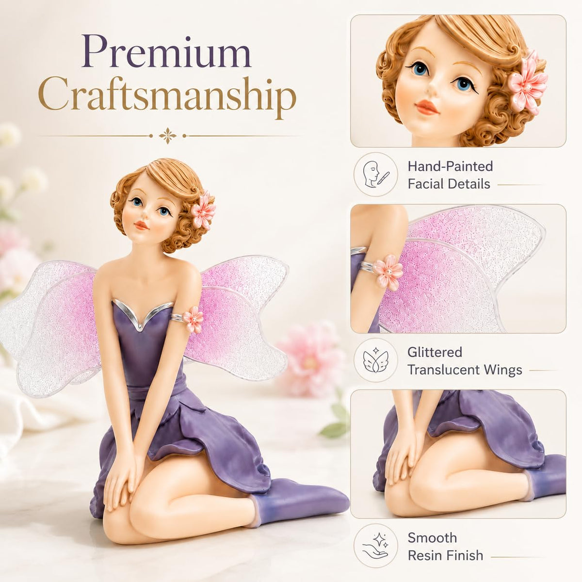 Comfy Hour Figurine, Lavender, Whimsical
