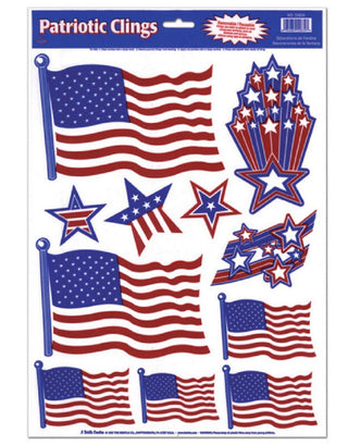 Beistle Patriotic Clings (stars & stripes designs) Party Accessory (1 count) (11/Sh)
