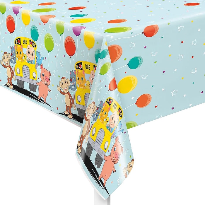 Unique Industries Unique Cocomelon Plastic Tablecover Table Cover, 54" X 84", Multicolor