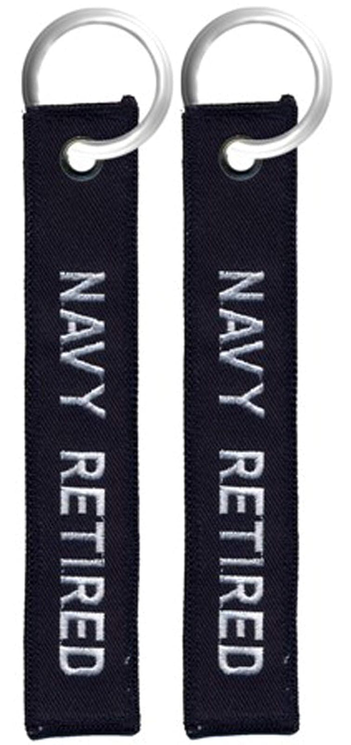 EAGLE CREST U.S. Navy Retired Embroidered Key Chain Fob