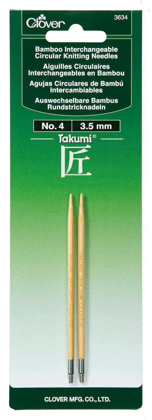 Clover 3634 Needlecraft Takumi No.4 Bamboo Interchangeable Circular Knitting Needles