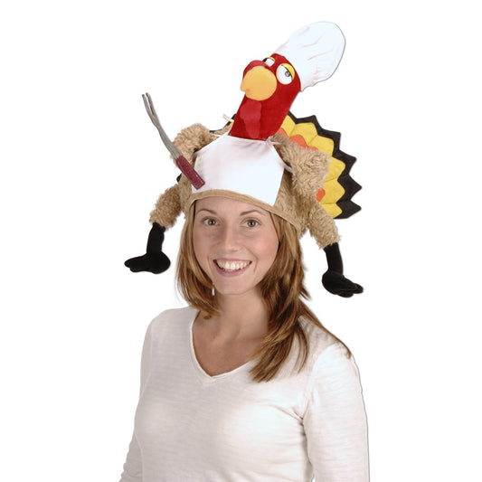 Beistle Plush Chef Turkey Hat Party Accessory (1 count) (1/Pkg)