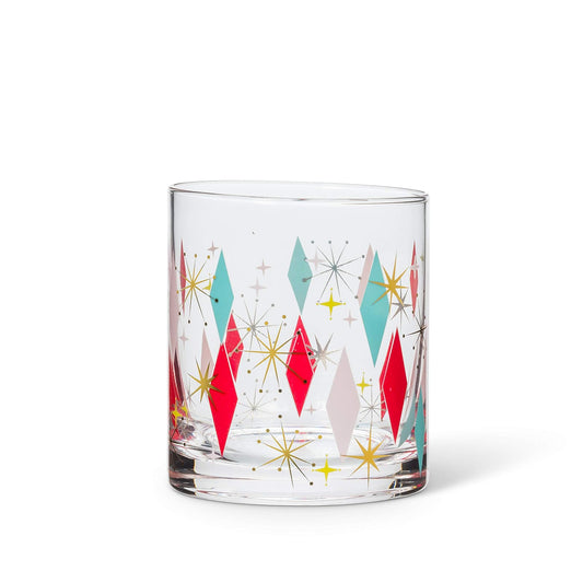 Abbott Collection  Home 27-BOWLERAMA-OF Diamond Tumbler, 3 inches high, Pink/red