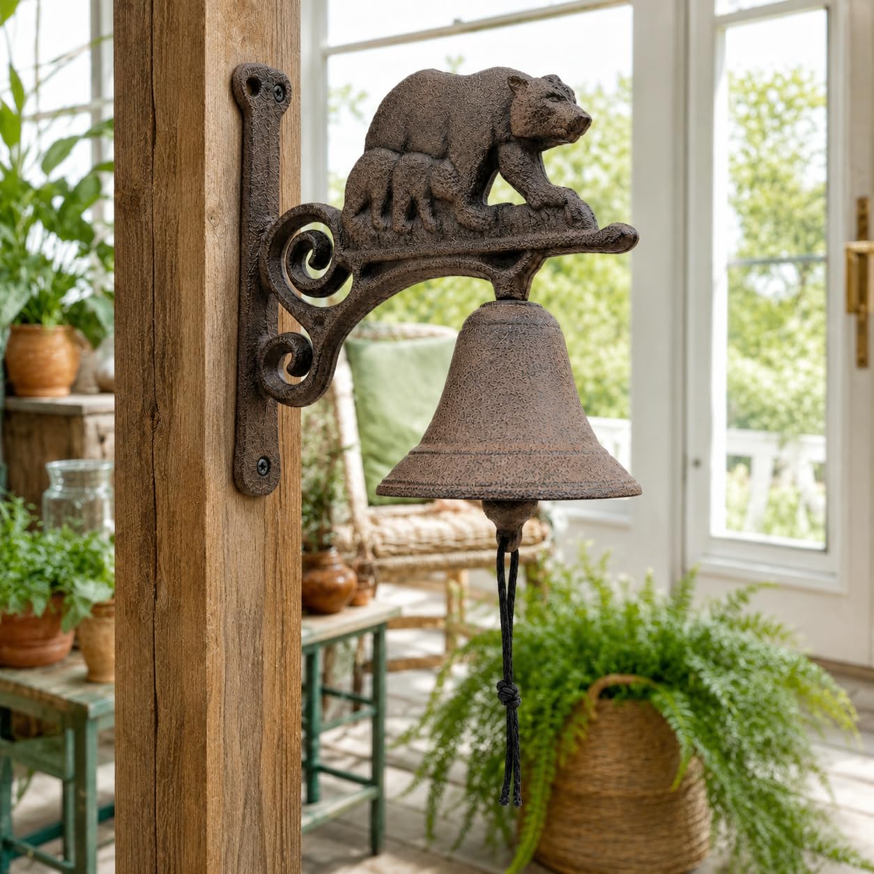 Comfy Hour 7.8 Inch Dinner Bell Outdoor, Bear Dinner Bell