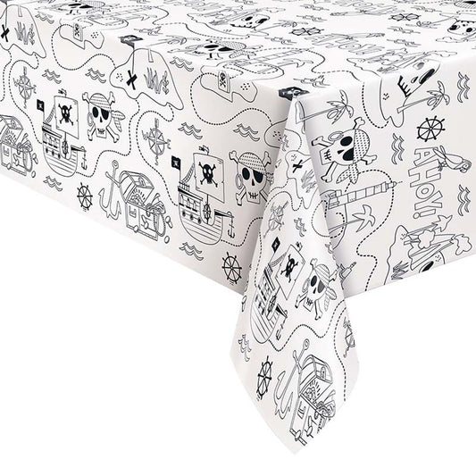 Unique Industries "Ahoy!" Pirate Coloring Paper Tablecover - 1 Pc