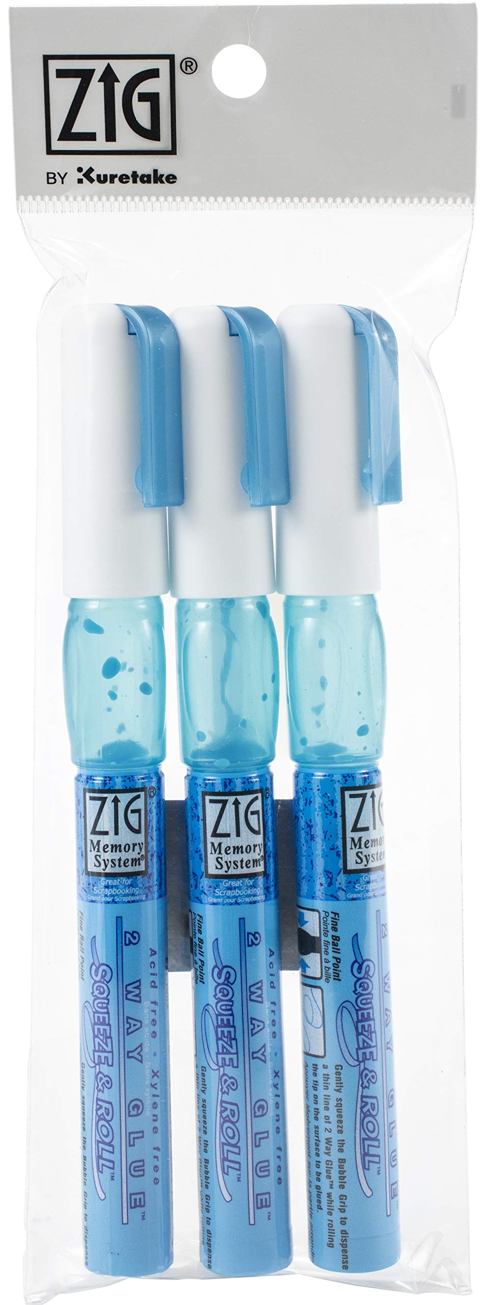 Kuretake Bonding Adhesives, Squeeze & Roll (3 pcs set), Squeeze & Roll