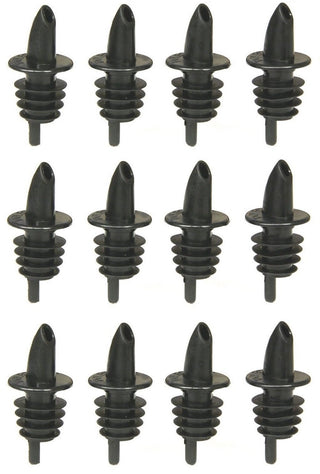 2.5 x 1.25 Inch Pour Spouts, Black Pourers, Set of 12